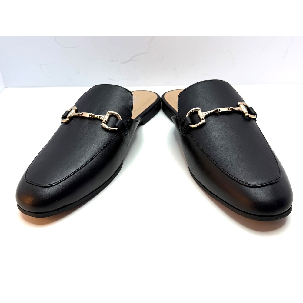 Alfani Woman Step N' Flex Women's Garlend Mule Flats Black Leather Size 11M NWT